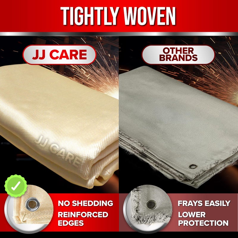 JJ CARE Welding Blanket - 6ft x 6ft, 850GSM Fiberglass Welding Blanket for Smokers with Brass Grommets, Heavy Duty Fireproof Welders Mat for Industrial, Smoker, Grill and Camping - Image 5